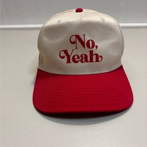 OTTO Cream and Red “No, Yeah” Cap